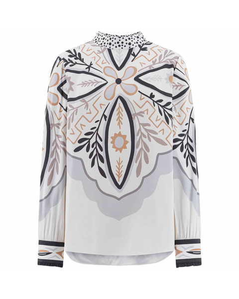 Herzens- Spotted Neck Silk Blouse