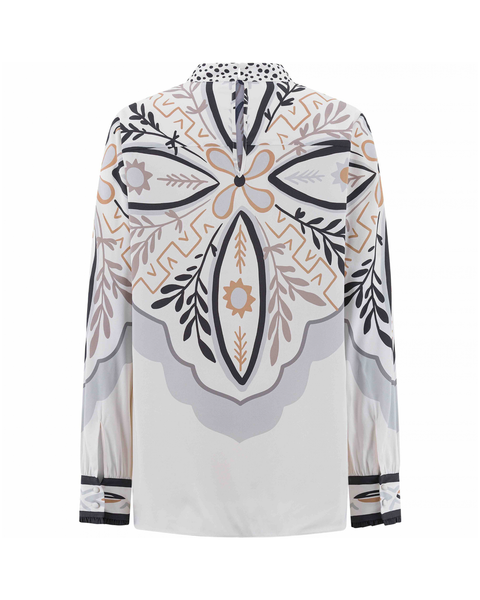 Herzens- Spotted Neck Silk Blouse