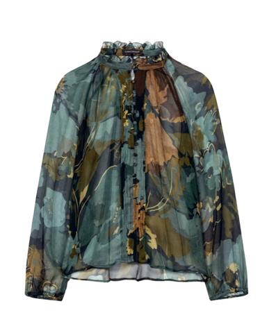 Luisa Cerano - Green Floral Blouse