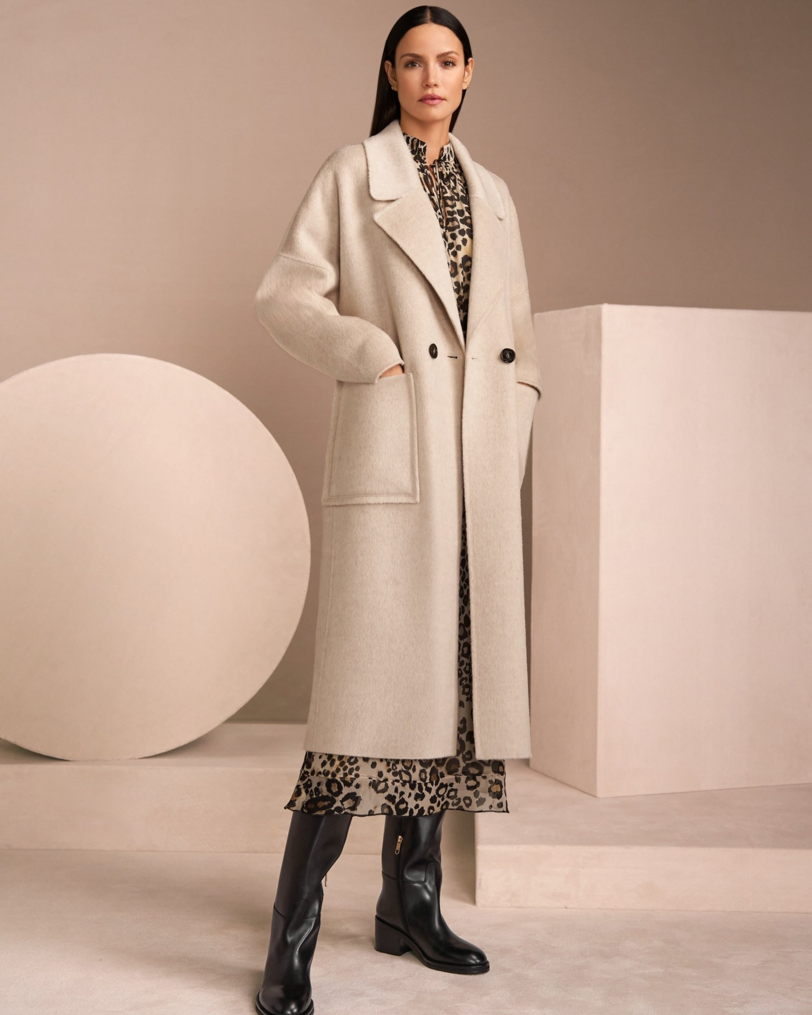 Marc Cain - Cream Luxurious Oversized Coat
