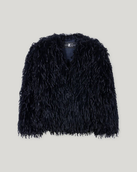 Luisa Cerano - Navy Fur Look Jacket