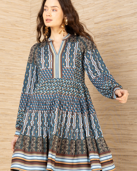 Hale Bob - Teal Printed Dress