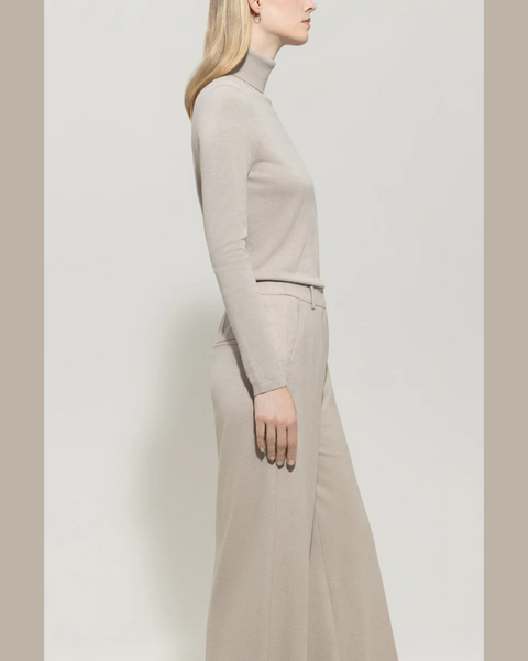 Luisa Cerano - Stone Turtleneck Sweater in Wool Blend