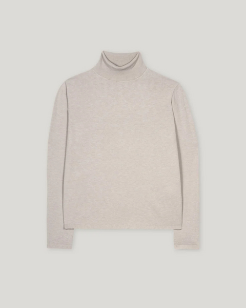 Luisa Cerano - Stone Turtleneck Sweater in Wool Blend