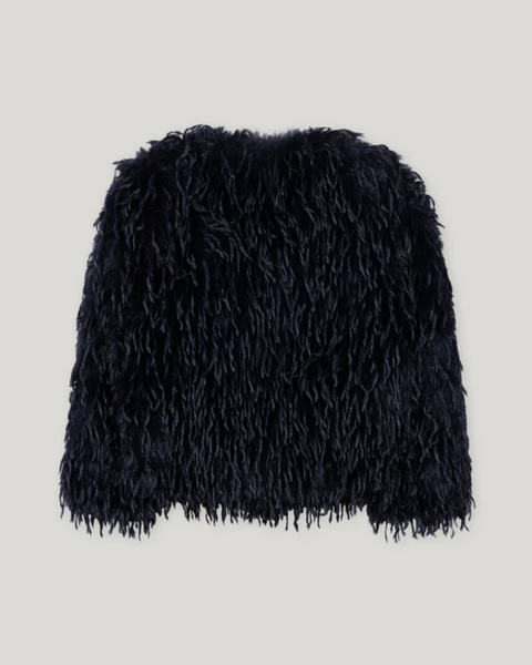Luisa Cerano - Navy Fur Look Jacket