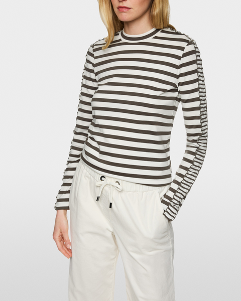 Marc Cain - Stripe Khaki T-Shirt