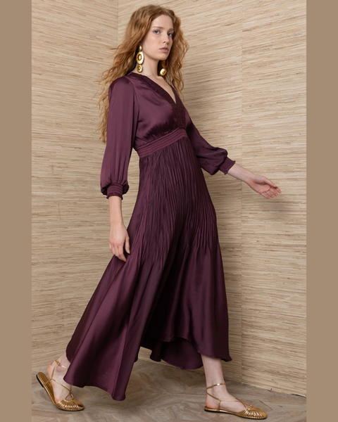 Hale Bob - Plum Chiffon Dress