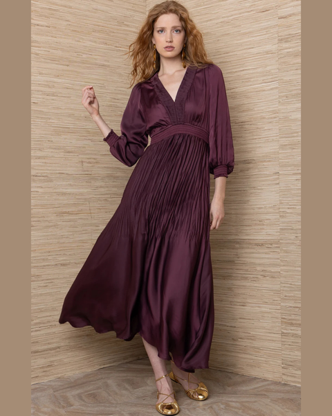 Hale Bob - Plum Chiffon Dress
