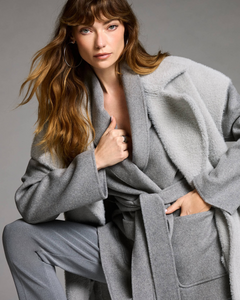 Joseph Ribkoff - Wool Blend Belted Coat with Shawl Collar