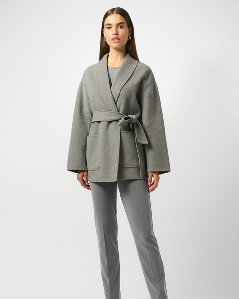 Joseph Ribkoff - Wool Blend Belted Coat with Shawl Collar