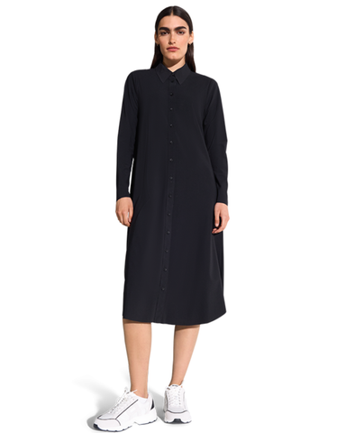 RIANI - Navy Button Through Shirt Dress