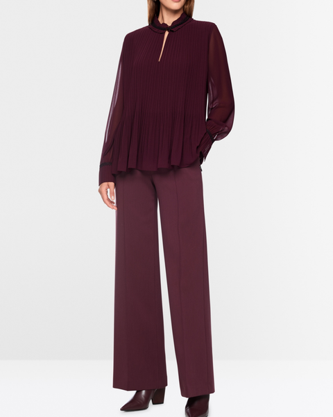 Marc Cain - Burgandy Pleated Blouse