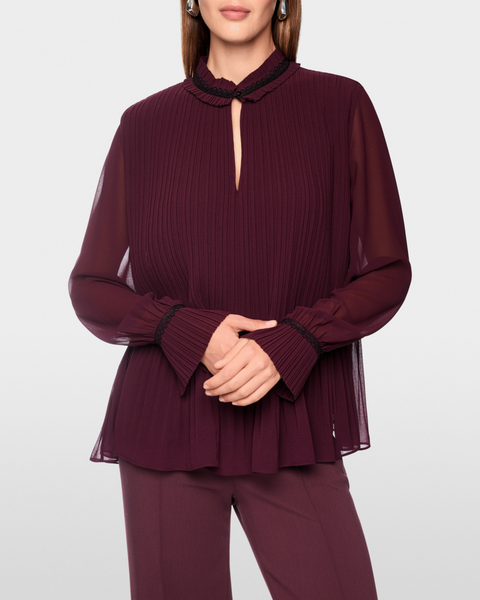 Marc Cain - Burgandy Pleated Blouse