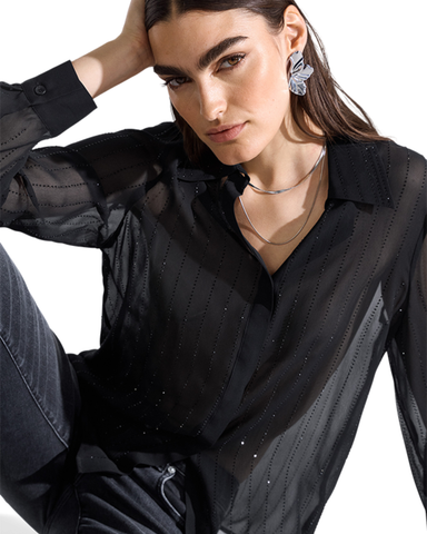 RIANI - Sheer Diamonte Blouse