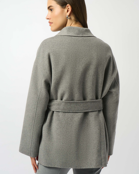 Joseph Ribkoff - Wool Blend Belted Coat with Shawl Collar