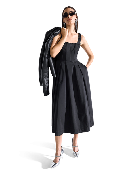 RIANI - A-Line Dress with Beaded Neckline