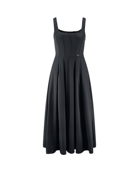 RIANI - A-Line Dress with Beaded Neckline