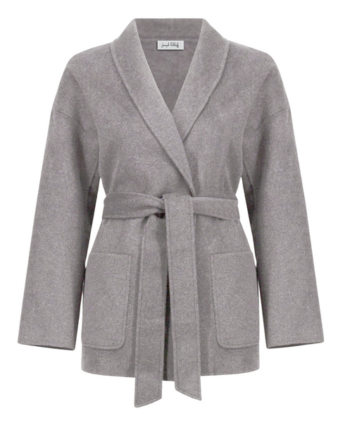 Joseph Ribkoff - Wool Blend Belted Coat with Shawl Collar