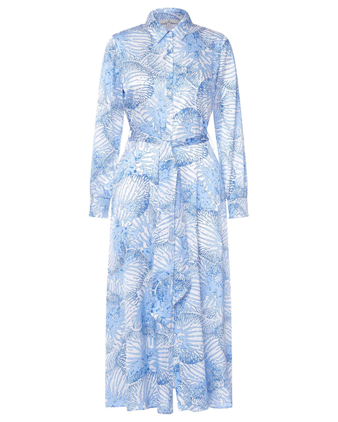 Charlotte Sparre - Waterfern Blue Printed Shirt Dress