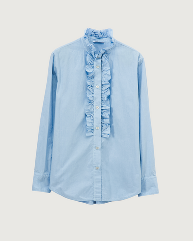 Rosso 35 - Blue Frill Detail Blouse