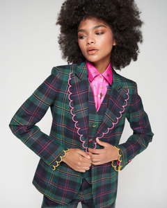Vilagallo - Tartan Jacket with Scallop Edging