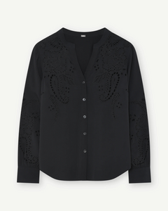 Gustav - CARMEN Black Lace Effect Blouse