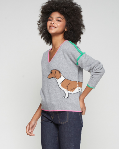 Vilagallo - Grey Knit with Dachshund