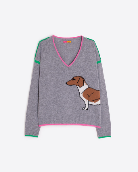 Vilagallo - Grey Knit with Dachshund