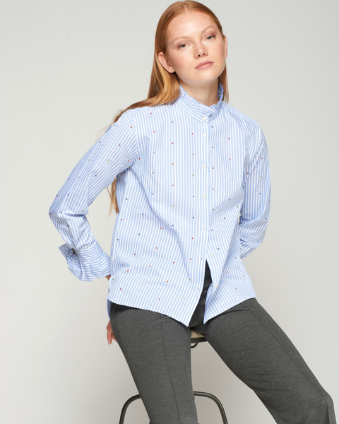 Vilagallo - Stripe Shirt with Multicolour Strass