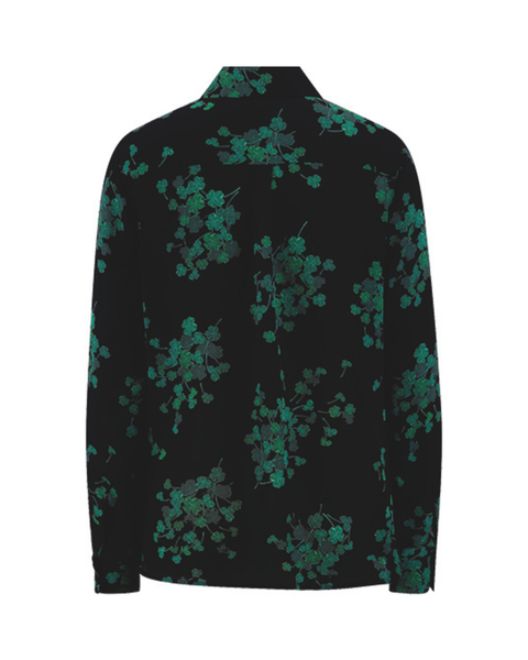 RIANI - Black Blouse with Clover Print