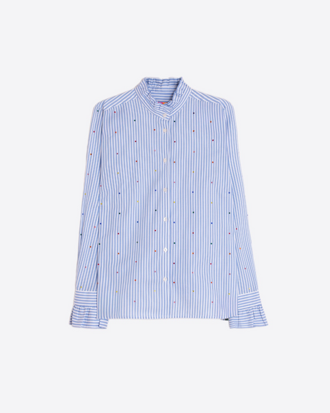 Vilagallo - Stripe Shirt with Multicolour Strass