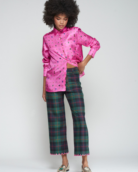 Vilagallo - Tartan Trouses with Scallop Edge