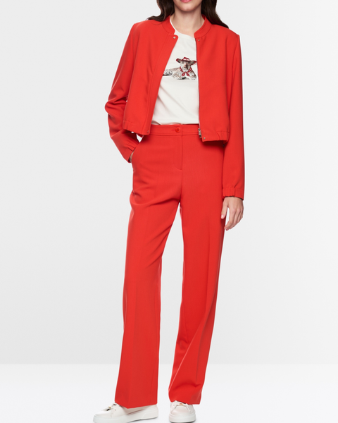 Marc Cain - WUKARI Wide Leg Red Trousers
