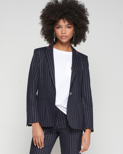 Vilagallo - ‘Made with Love’ Pinstripe Blazer