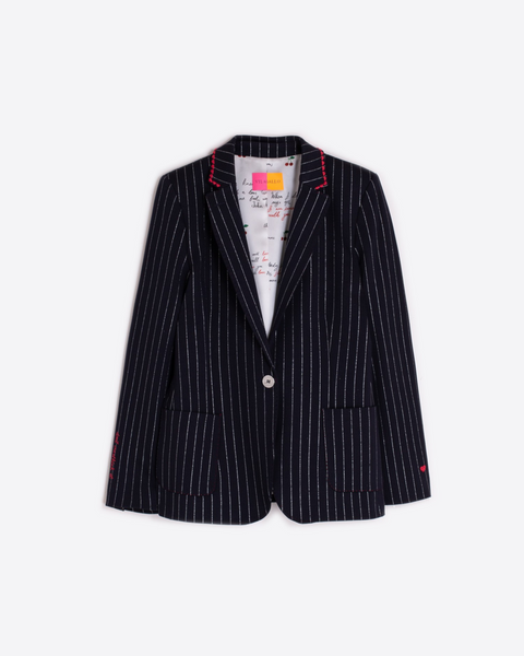 Vilagallo - ‘Made with Love’ Pinstripe Blazer