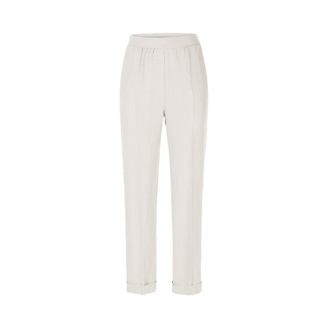 RIANI - Beige Linen Pull On Trousers