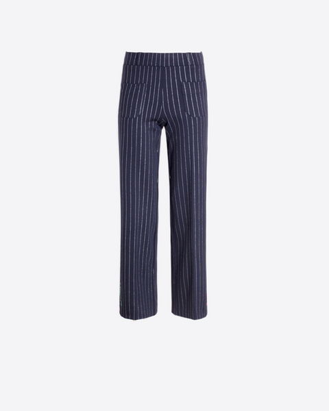 Vilagallo - Navy Pinstripe Trousers