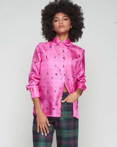 Vilagallo - Pink Silk Equestrian Shirt