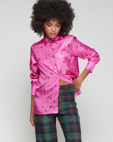 Vilagallo - Pink Silk Equestrian Shirt