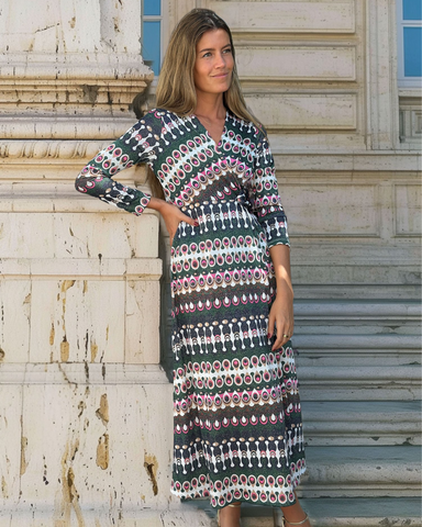 Vilagallo - Amelia Geometric Print Dress