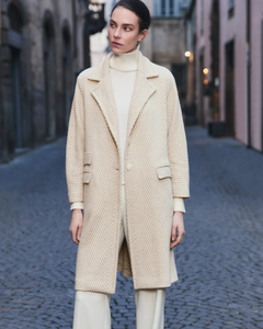 Amina Rubinacci - Beige Chevron Coat