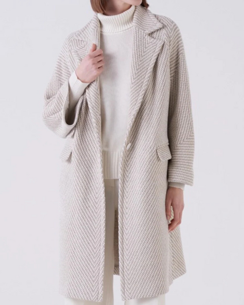 Amina Rubinacci - Beige Chevron Coat