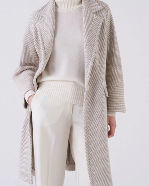 Amina Rubinacci - Beige Chevron Coat