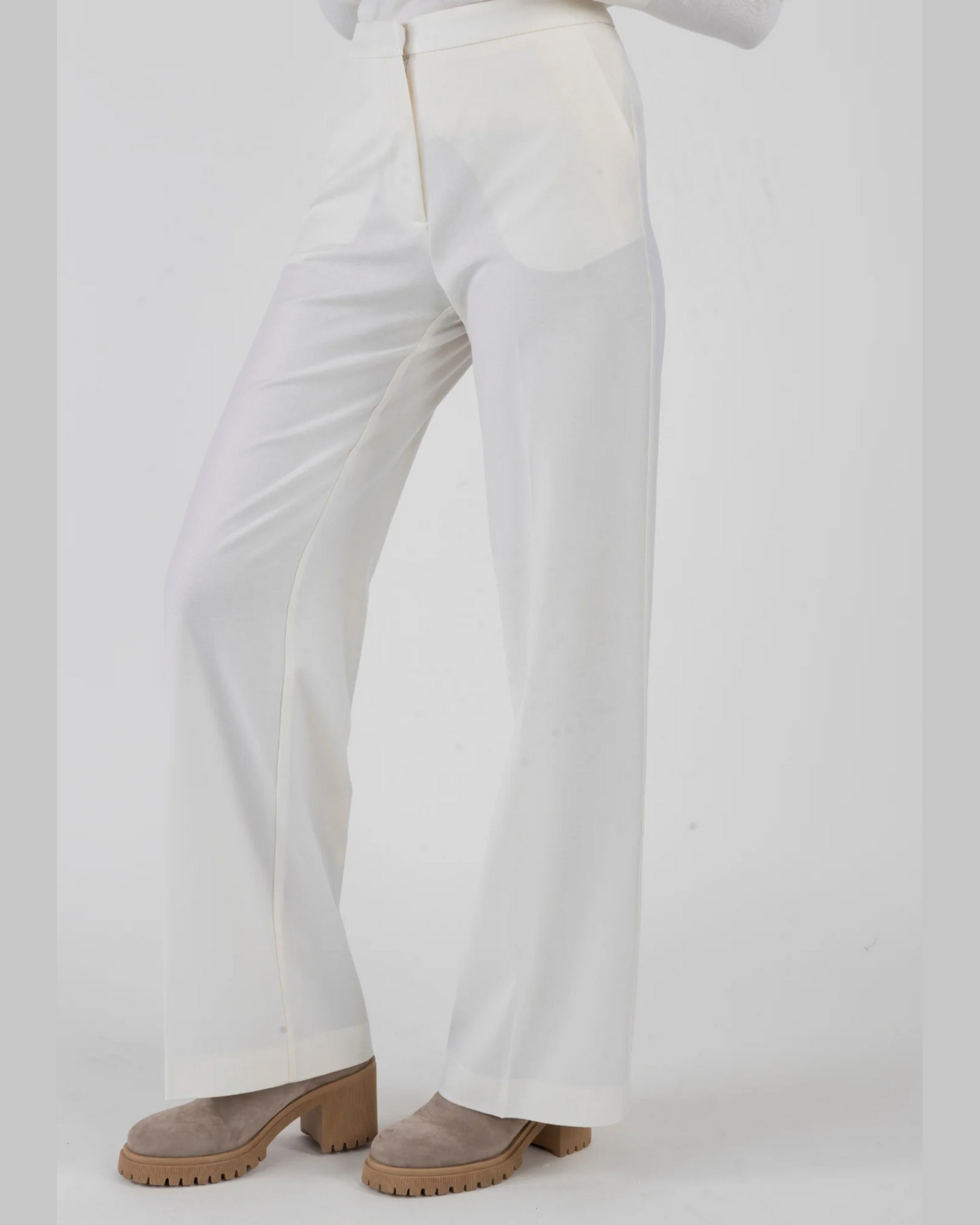 Amina Rubinacci - Cream Wide Leg (Nemo) Trousers