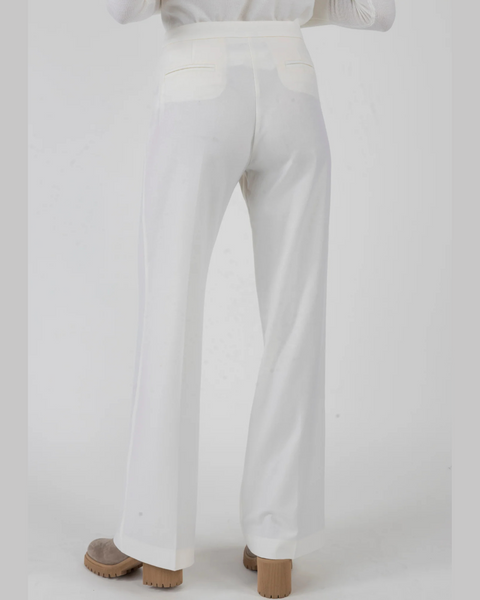 Amina Rubinacci - Cream Wide Leg (Nemo) Trousers