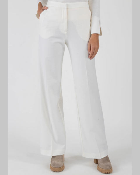 Amina Rubinacci - Cream Wide Leg (Nemo) Trousers