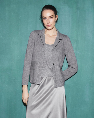 Amina Rubinacci - Grey Jacket with Sparkle Detail