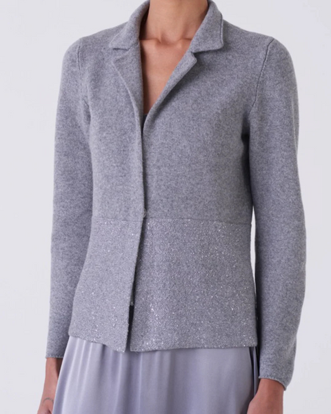 Amina Rubinacci - Grey Jacket with Sparkle Detail