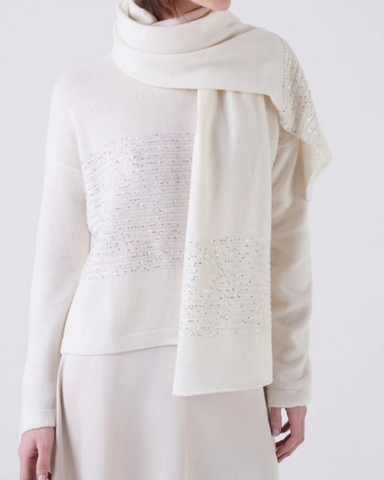 Amina Rubinacci - TREE Cream Sparkle Detail Scarf