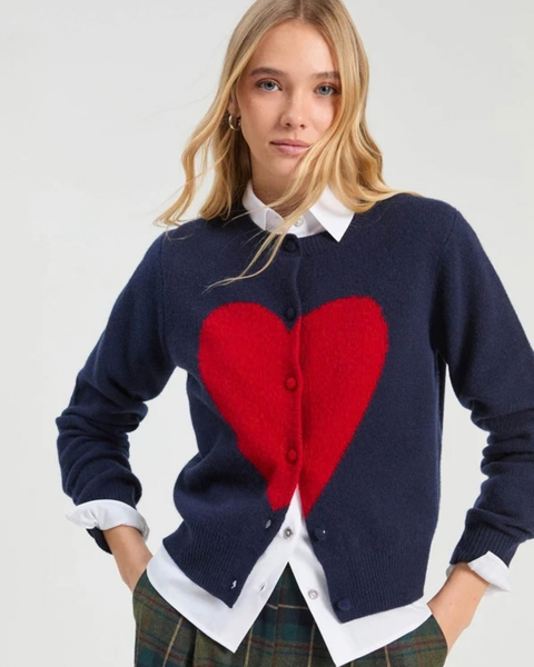 Vilagallo - Navy Cardigan with Heart
